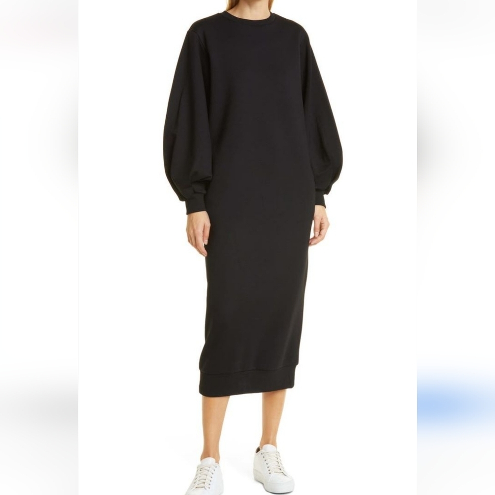 Harriie Balloon Long Sleeve Fleece Dress - Size -1